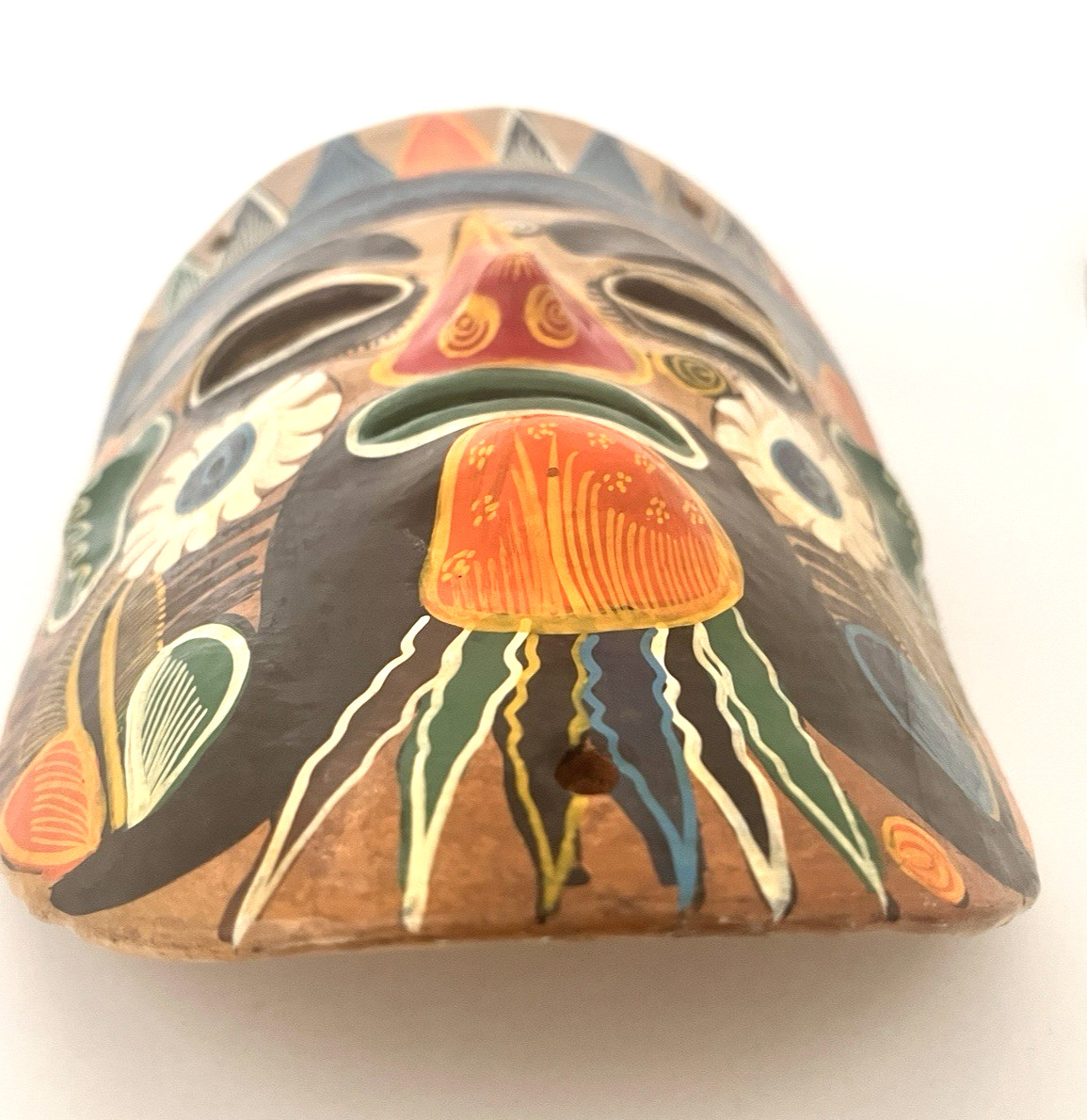 Talavera Mask Mexico Terracotta Pottery Hand Painted 6.5" x 9"