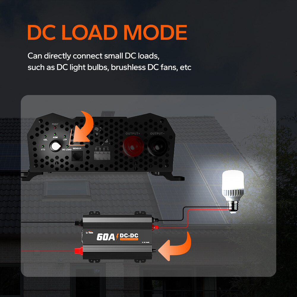 LiTime 12V 60A DC to DC Battery Charger for 12V LiFePO4 SLA Gel AGM Battery
