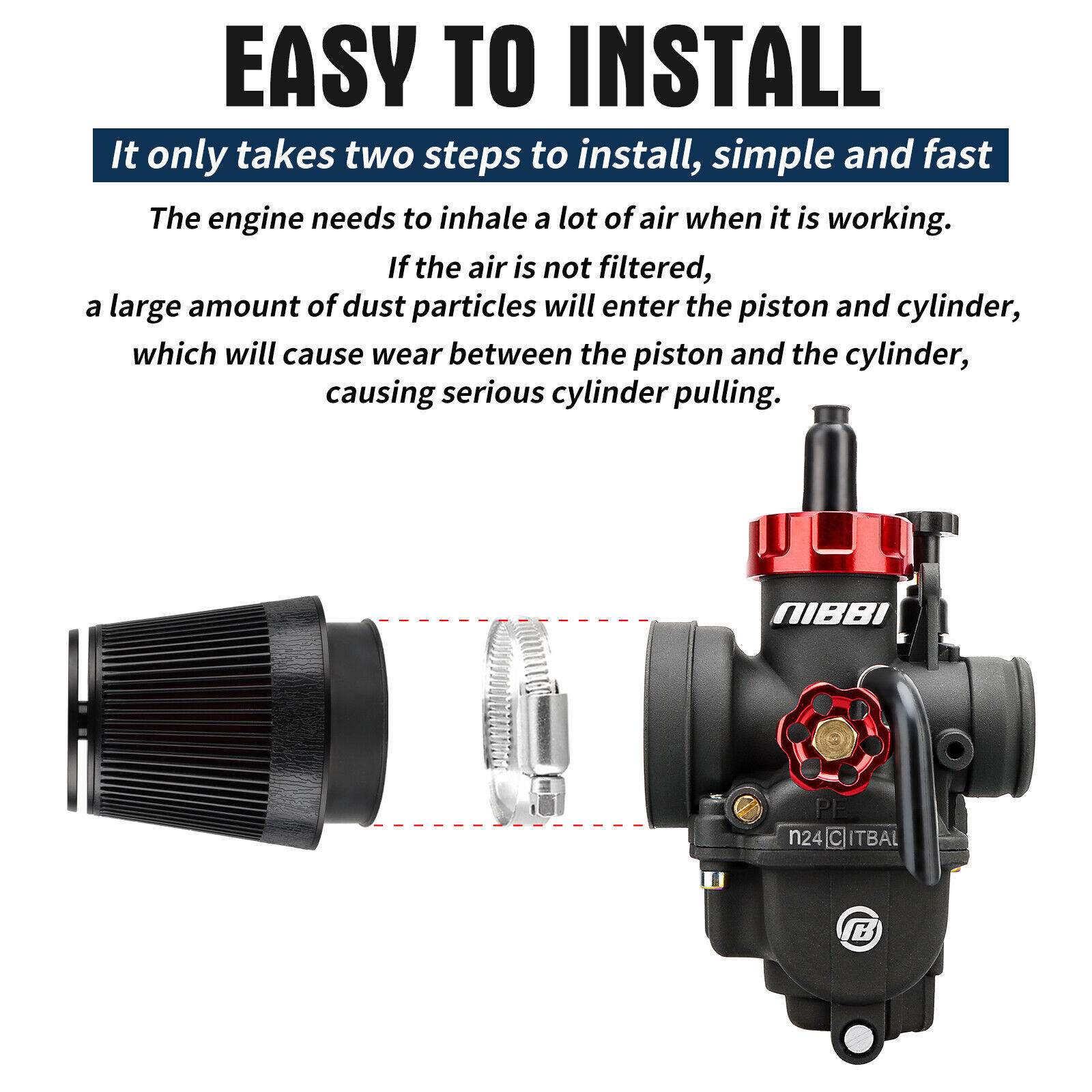 NIBBI Set of 4 High Flow Air Filter 54mm Pod For Honda CB650/750/900/1000/1100