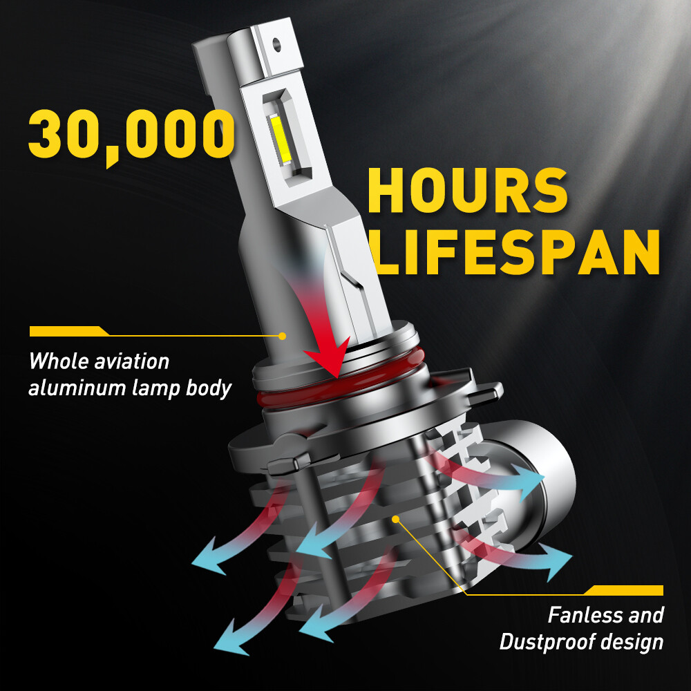 4x AUXITO 9005 9006 LED Combo Headlight Bulbs High Low Beam Kit Extremely White