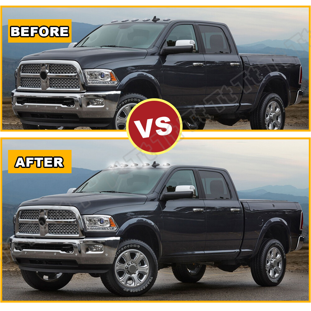 5x For Dodge RAM 1500 2500 3500 Smoked Rooftop Cab Running Marker Light LED