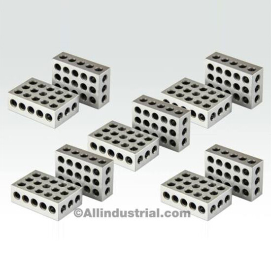 1 Matched Pair Ultra Precision 1-2-3 Blocks 23 Holes .0001" Machinist 123 Jig