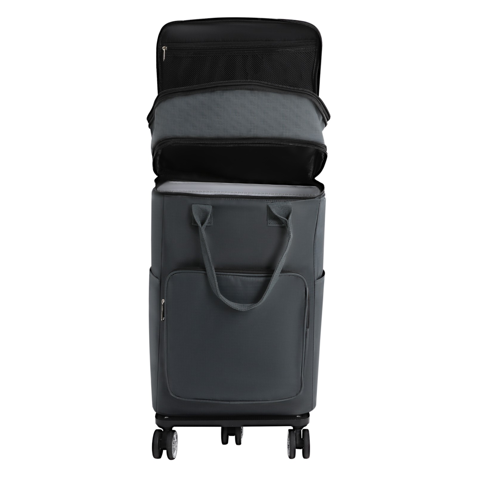 2in1 Shopping Cart Adjustable Grocery Cart 25kg Load Portable Utility Dolly Cart