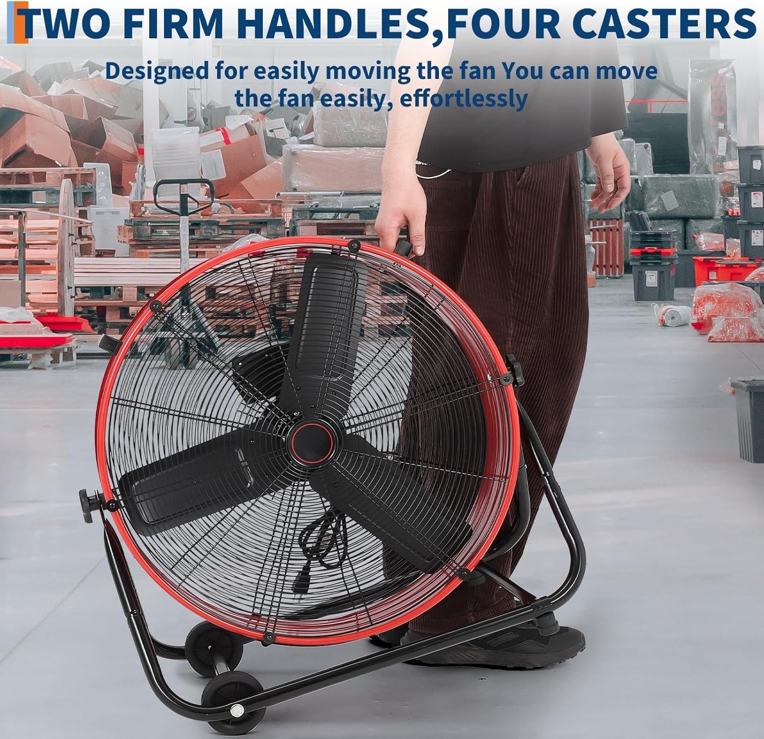 24" Industrial Drum Fan 8800 CFM High Velocity with Adjustable 3-Speed Fan