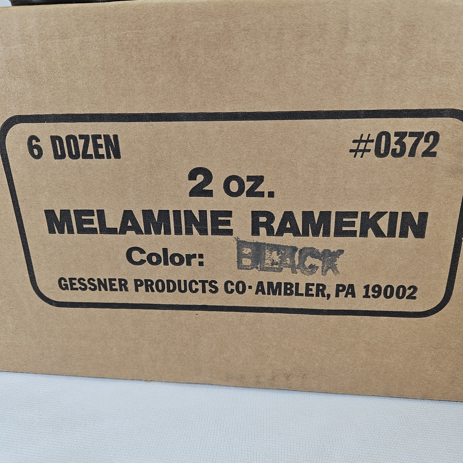 Gessner #0372 Melamine Straight Side Ramekin 2 oz Stackable Black Case 72 6 Dz