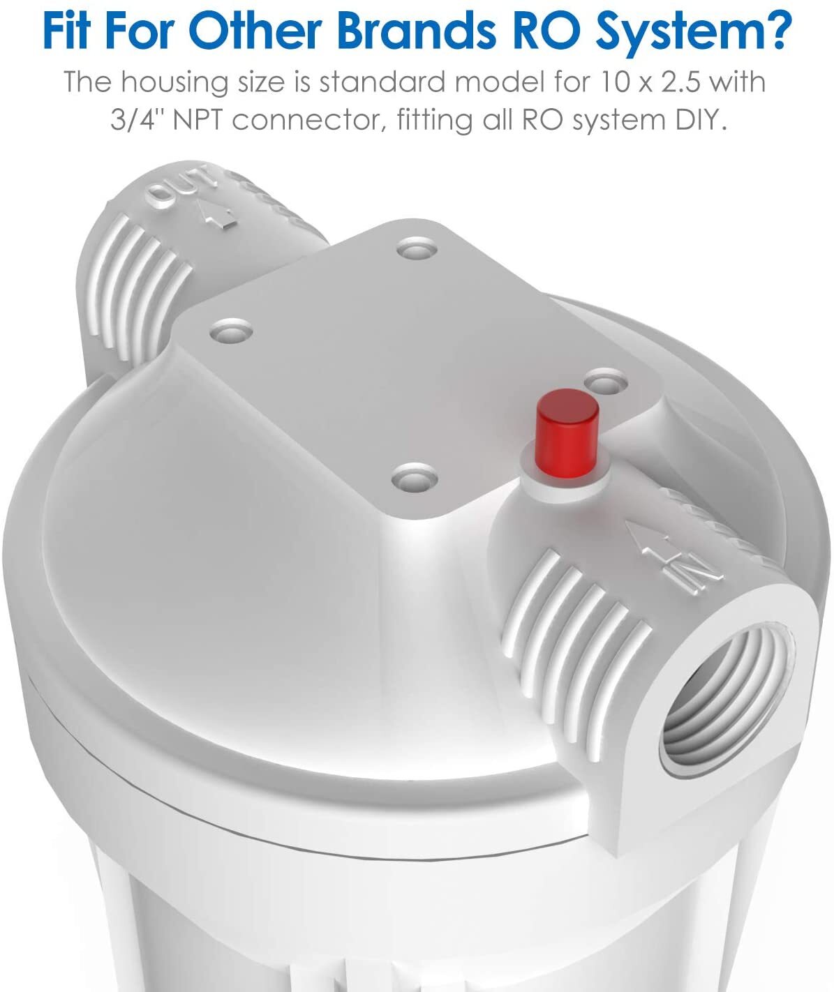 10 Inch Home Whole House Water Filter Housing System for 10" x 2.5" Water Filter