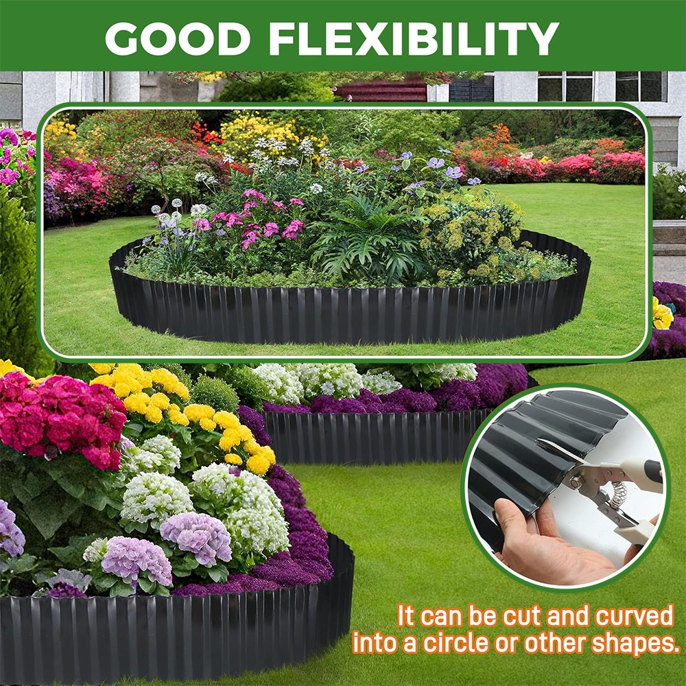 2pcs 30ft Garden Landscape Edging Border Lawn Edging Border Fence Yard Patios