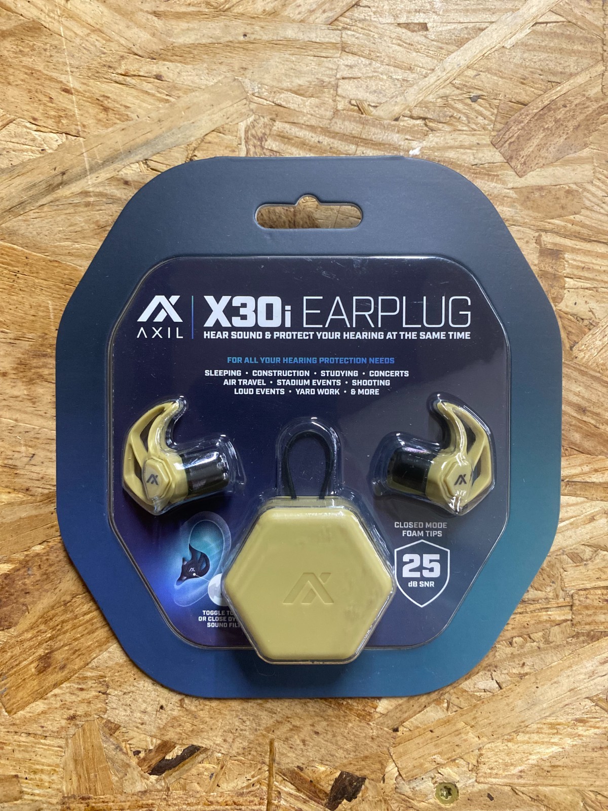 AXIL X30i Earplugs Desert Tan with Silicon and Foam Tips Includes Carry Case
