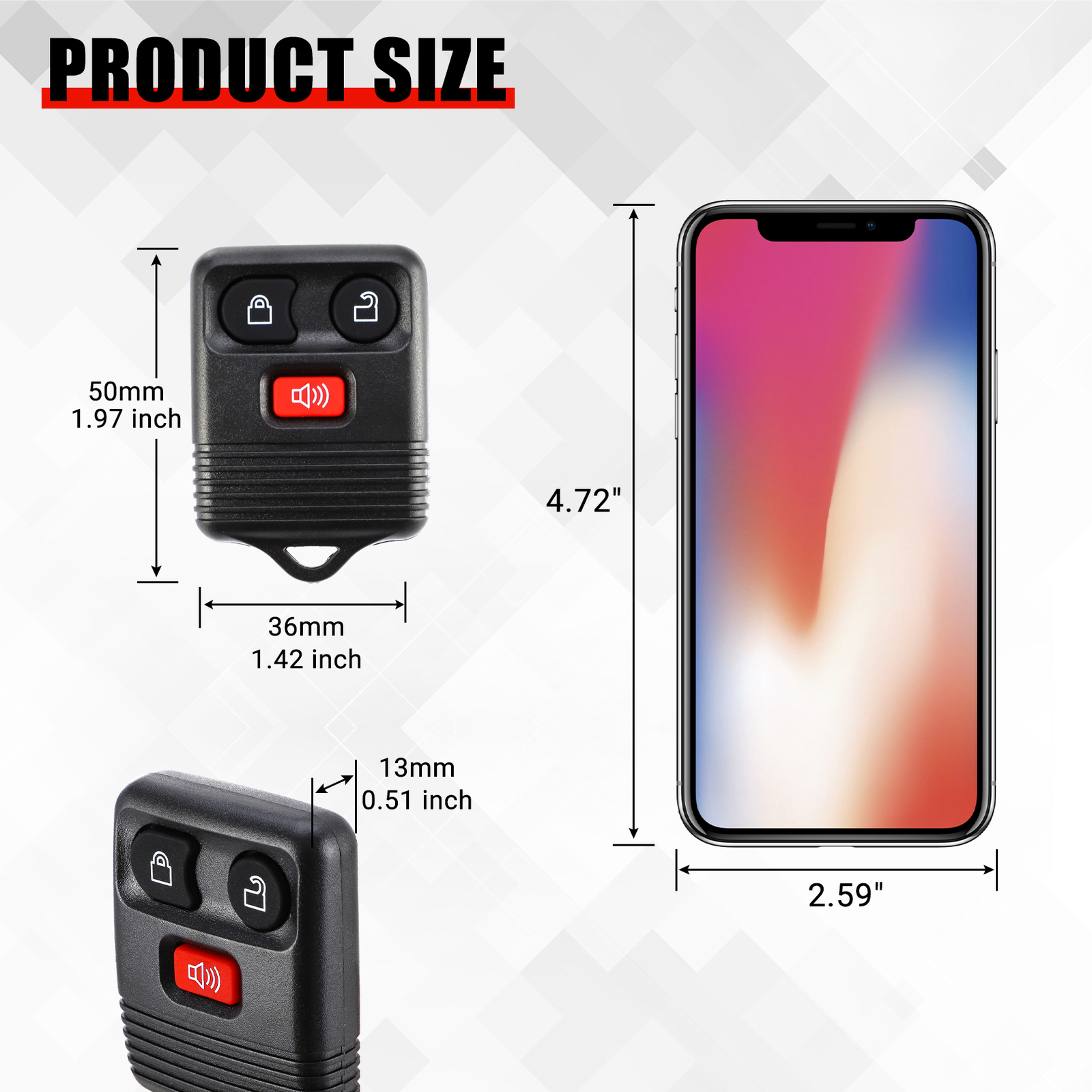 2 Remote control Car key fob for Ford F150 F250 F350 2005 2006 2007 2009 2010