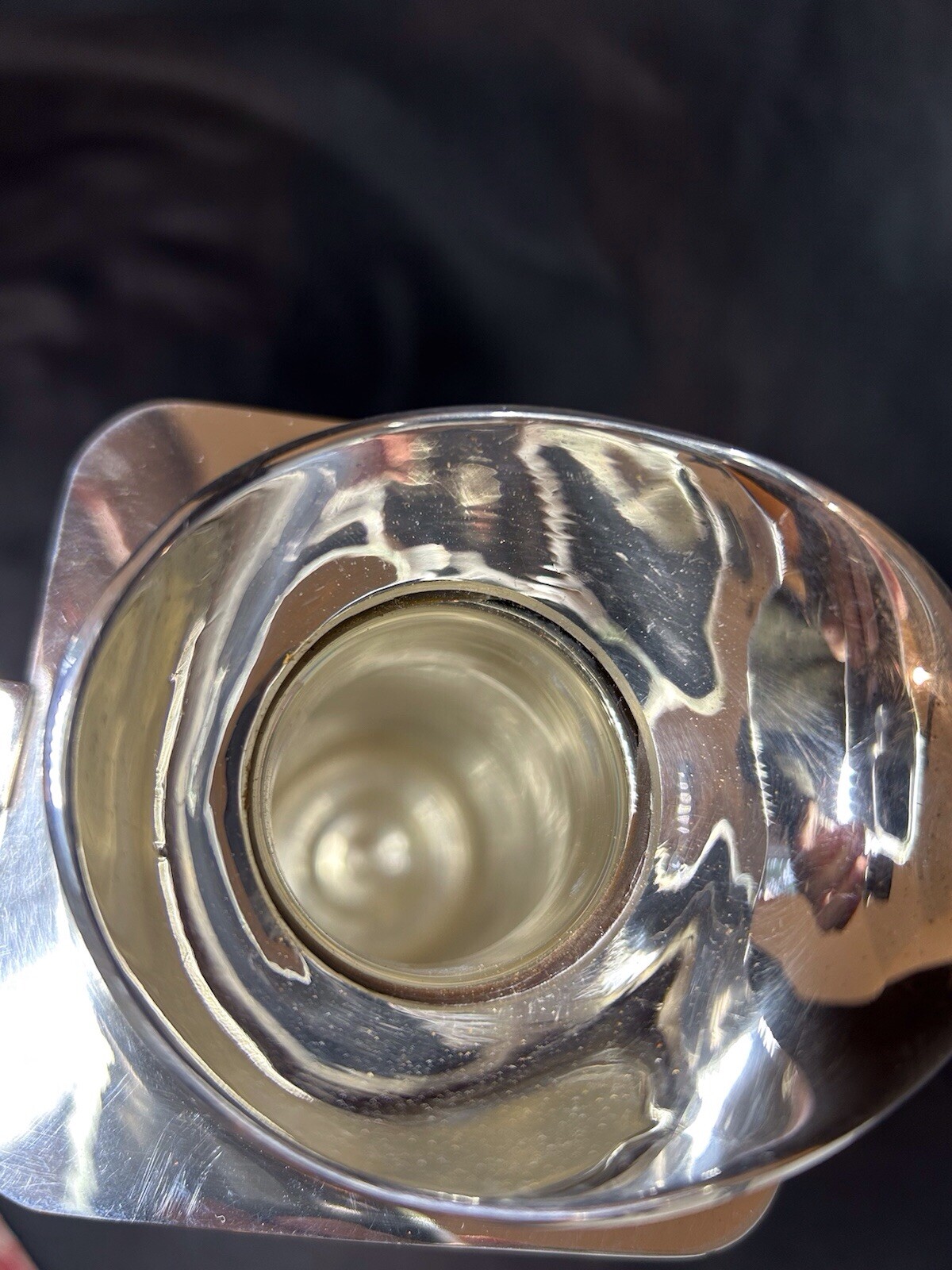 Cassetti Modernist Silver Carafe Thermos Hand Made Glass Lined Mid 20th C