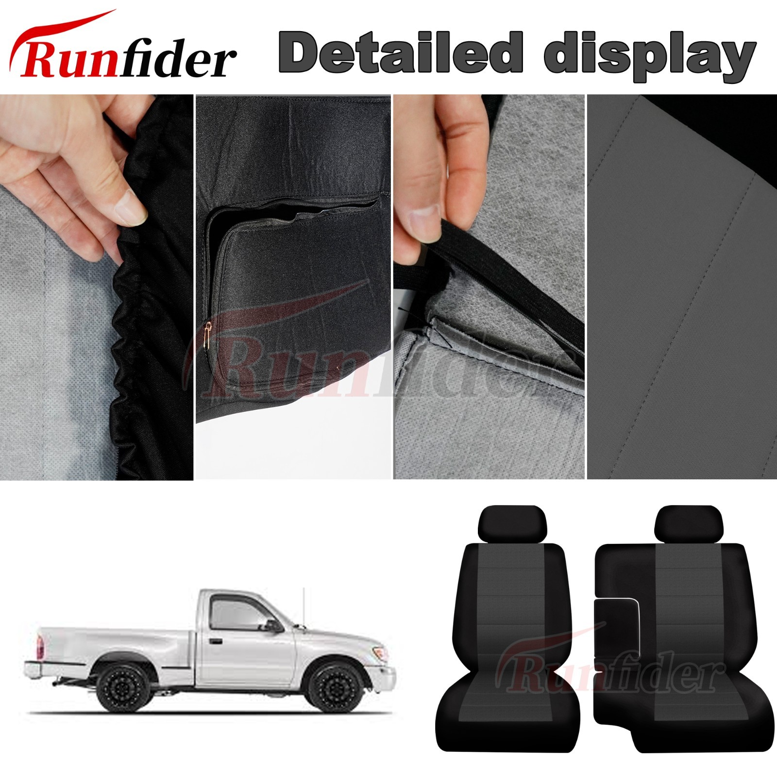 60/40 Front Bench Seat Covers for Toyota Tacoma 1995-2000