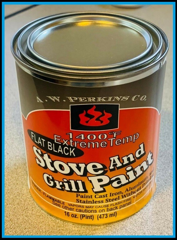 AW PERKINS 1400-Degree Multi-Use Hi-Temp Flat Paint 16oz. Brush On Can Black #91