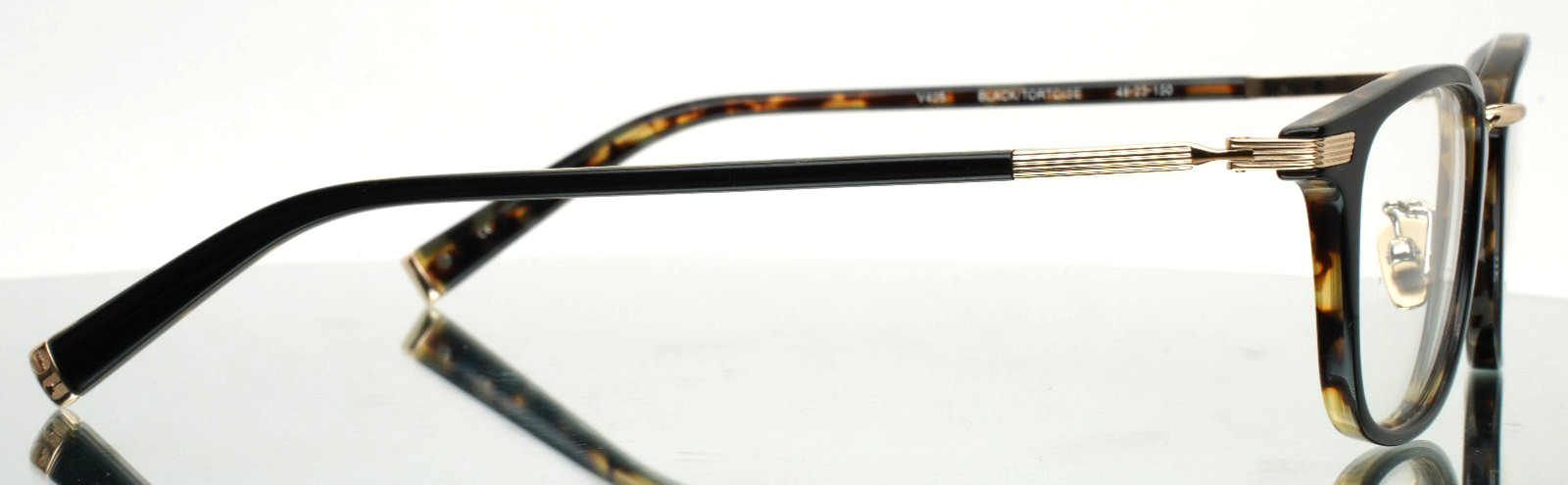 JOHN VARVATOS V405 Black Tortoise Mens Square Full Rim Eyeglasses 48-23-150