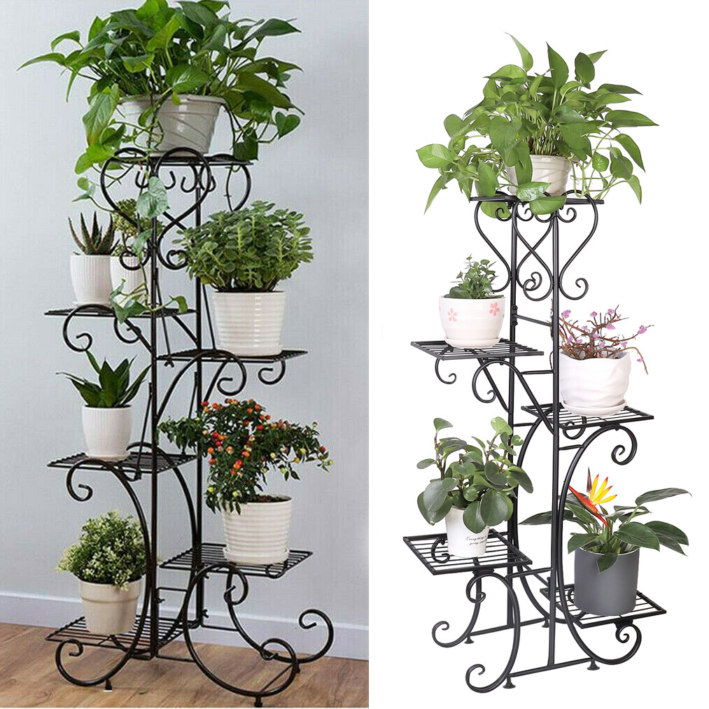 Extra Large Indoor Metal Plant Stand Shelf Anti Rust Iron Garden Flower Rack USA