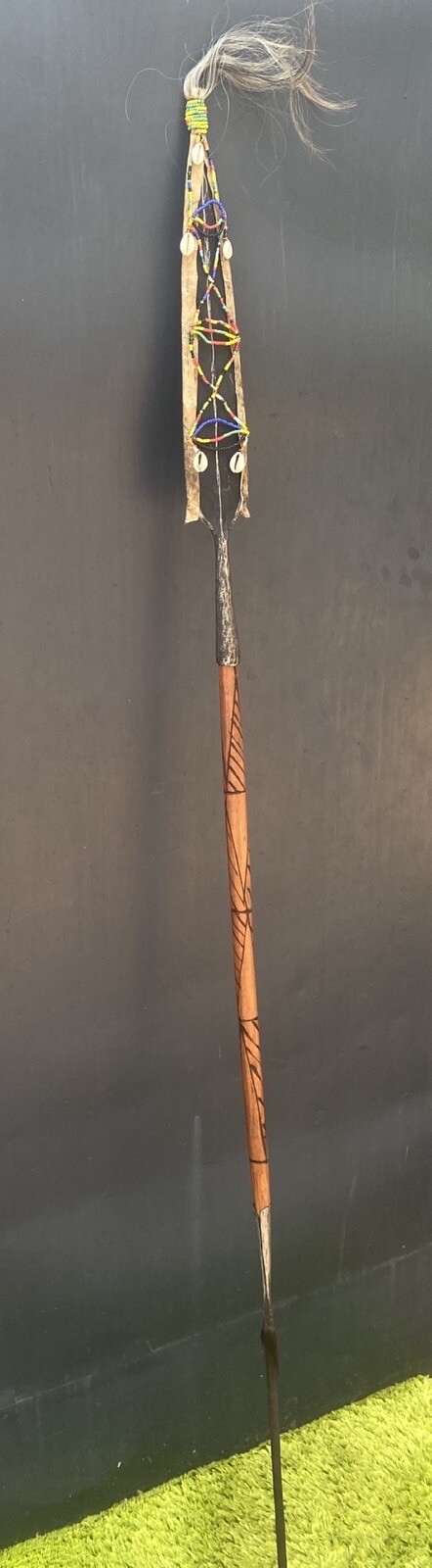African Samburu Maasai Spear Kenyan Antique Hunting Spear H - 67.5 inches