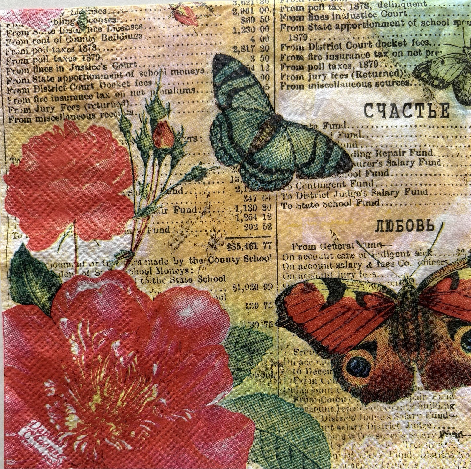 2- Paper Napkins For Decoupage Butterfly