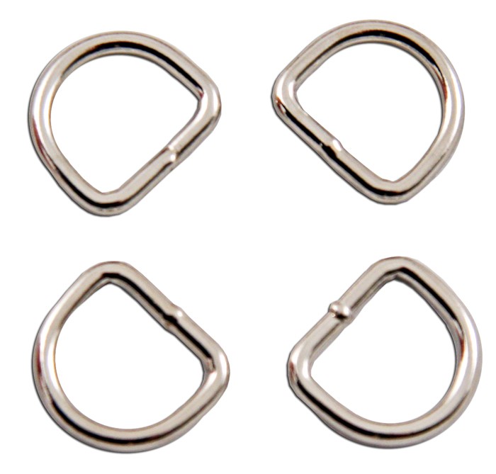 Country Brook Design® 5/8 Inch Nickel Plated Welded D-Rings, 10 Pack