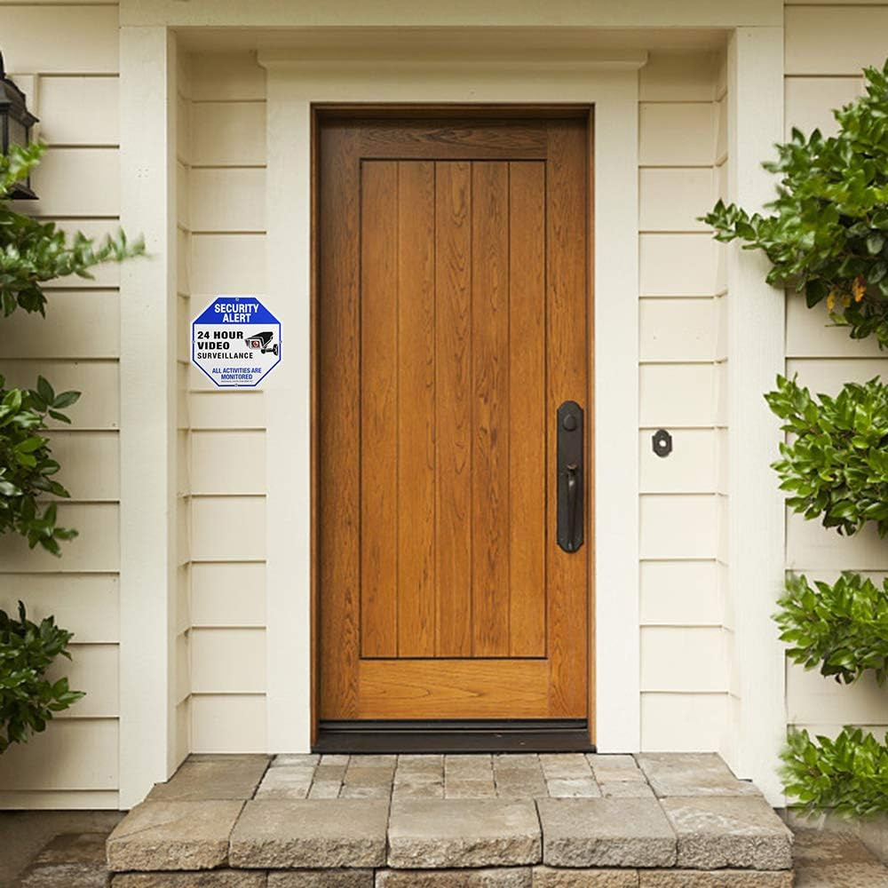 2-Pack Security Camera Sign, Video Surveillance Signs Outdoor, UV Printed 40 Mil