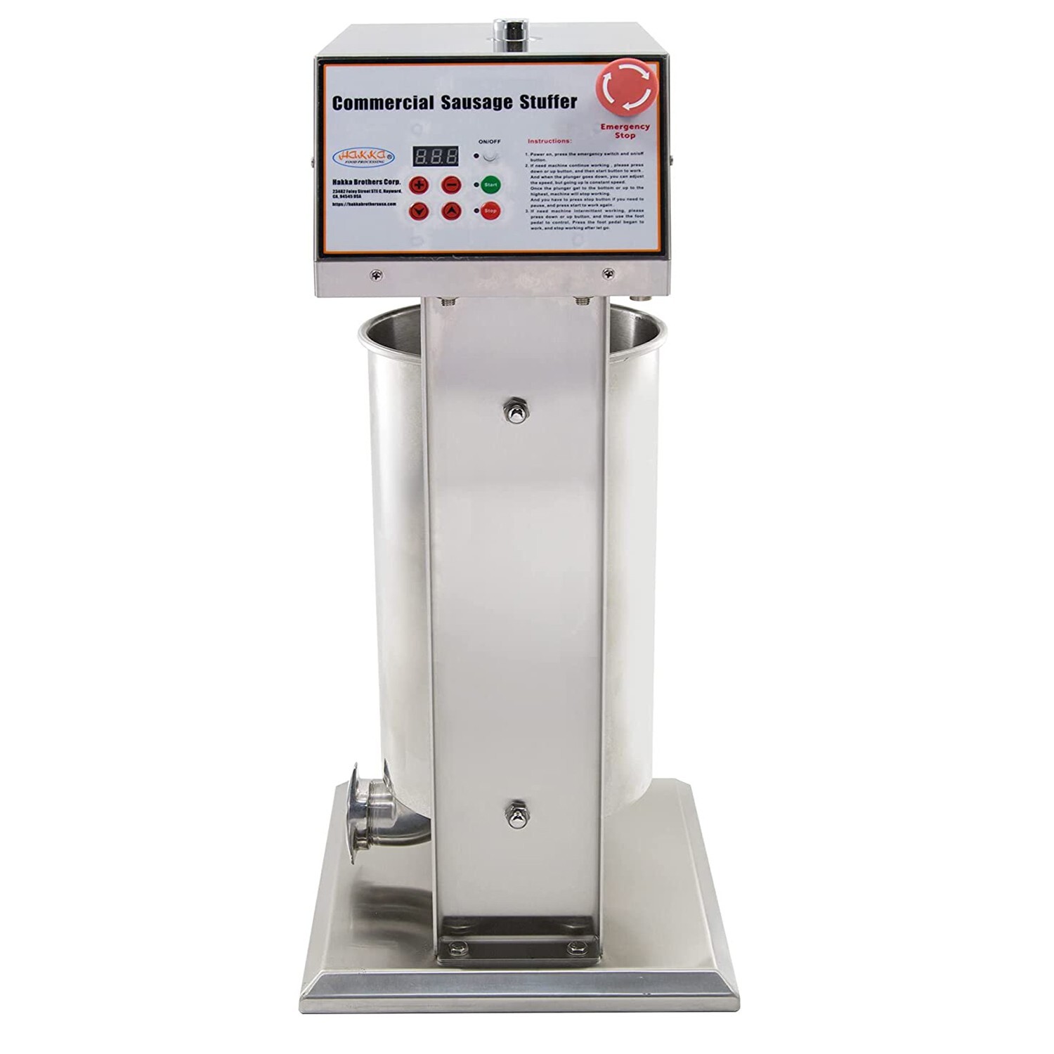 Hakka 22LBS 10L Electric Sausage Stuffer 2 Speed Commerical Meat Filler Maker