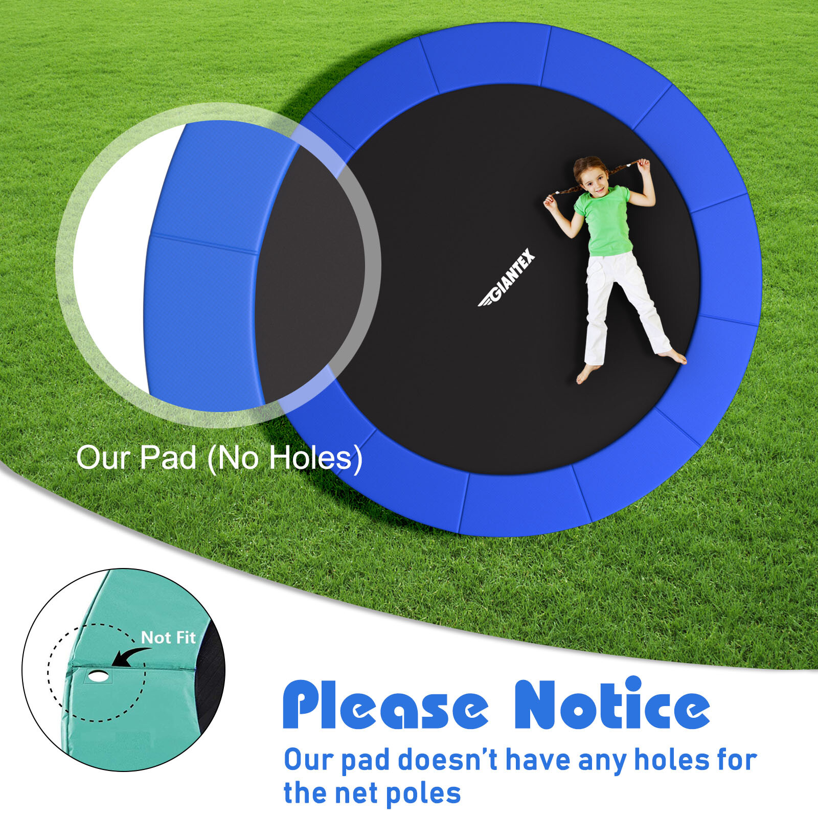 8/10/12/14/15/16FT Trampoline Replacement Safety Pad Universal Trampoline Cover