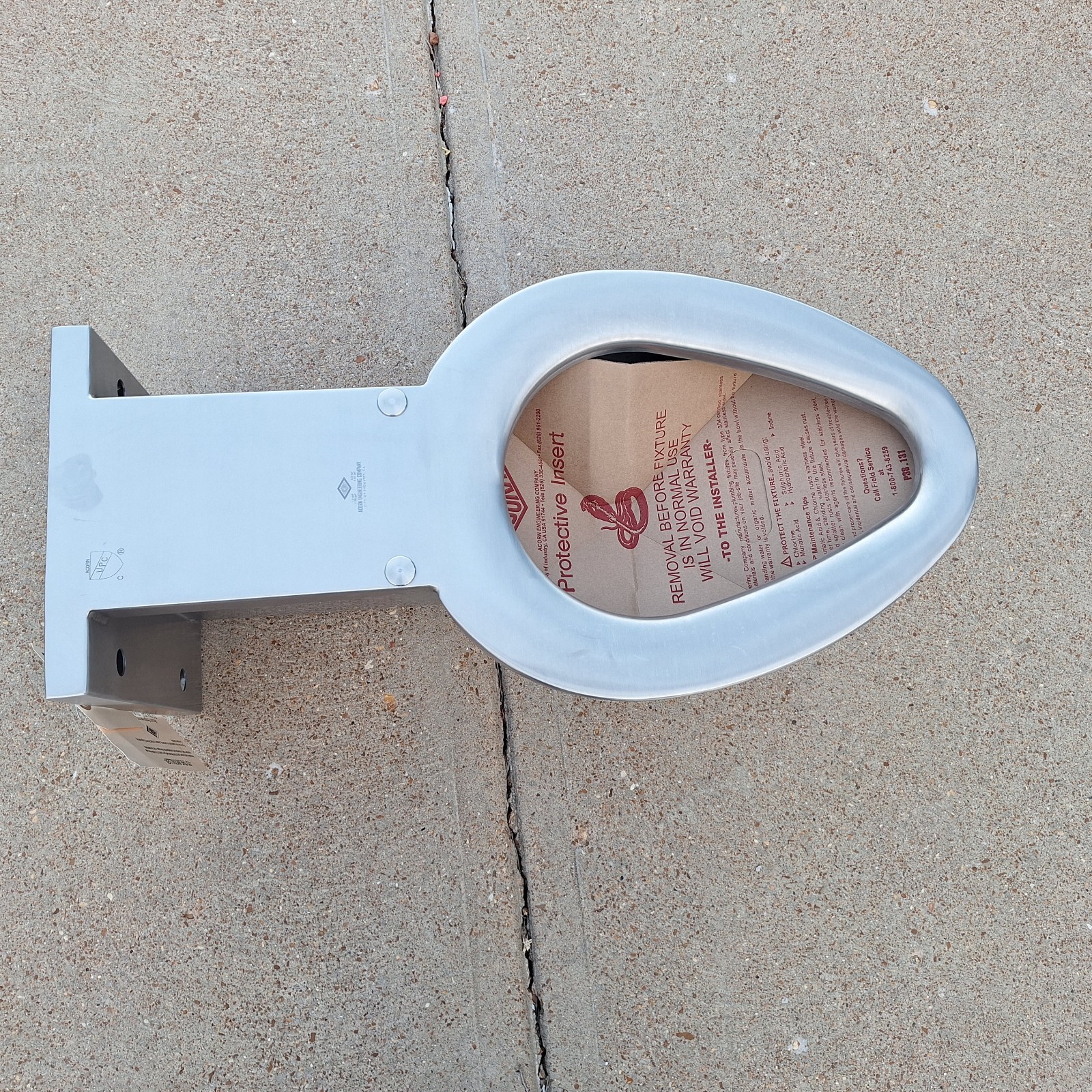 Acorn Controls Prison Toilet R2105-W-1 Toilet, Wall, Satin, Stainless Steel, ADA