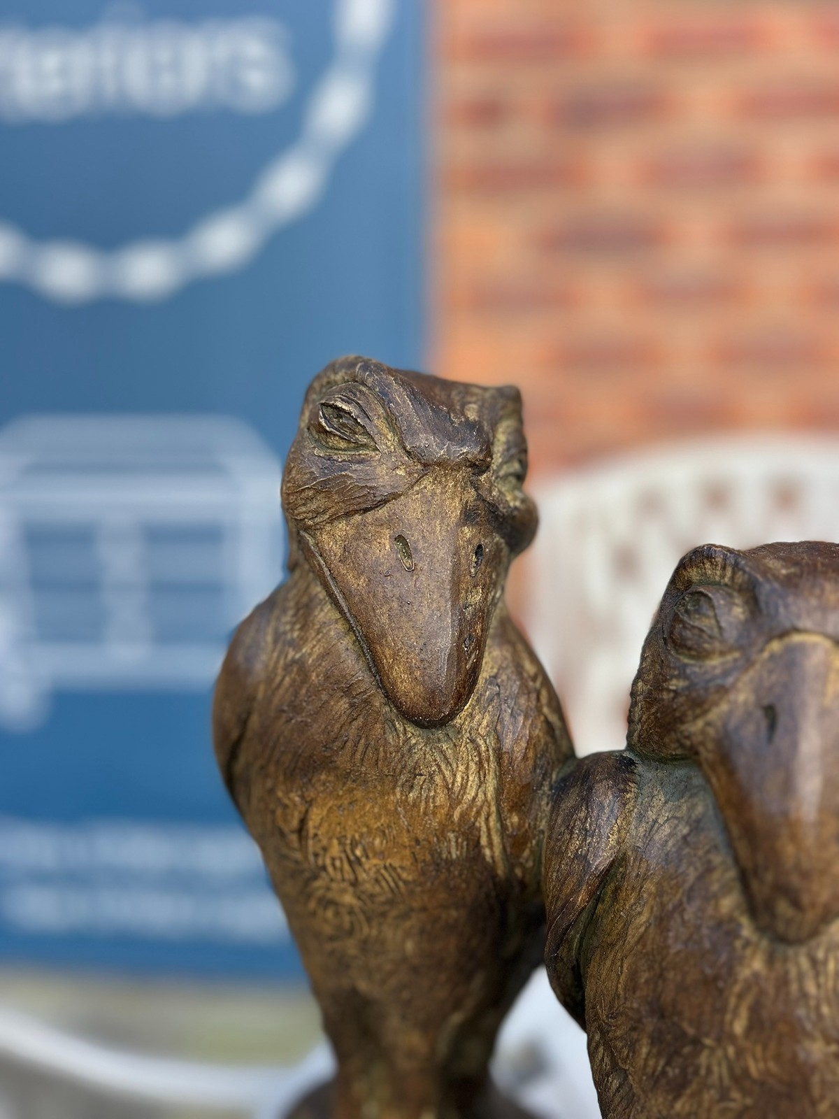 Martin Brothers Style Double Wally Bird Stone Garden Statue