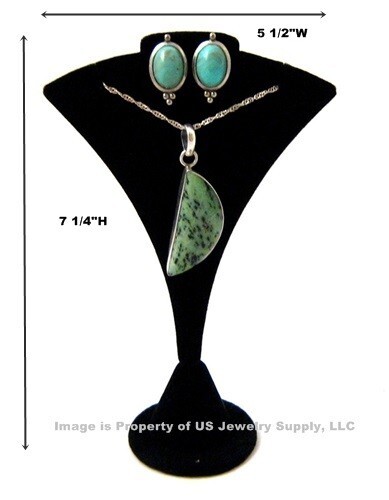 Black Combo Earrings Necklace Pendant Chain Display  5 1/2"W x 7 1/4"H
