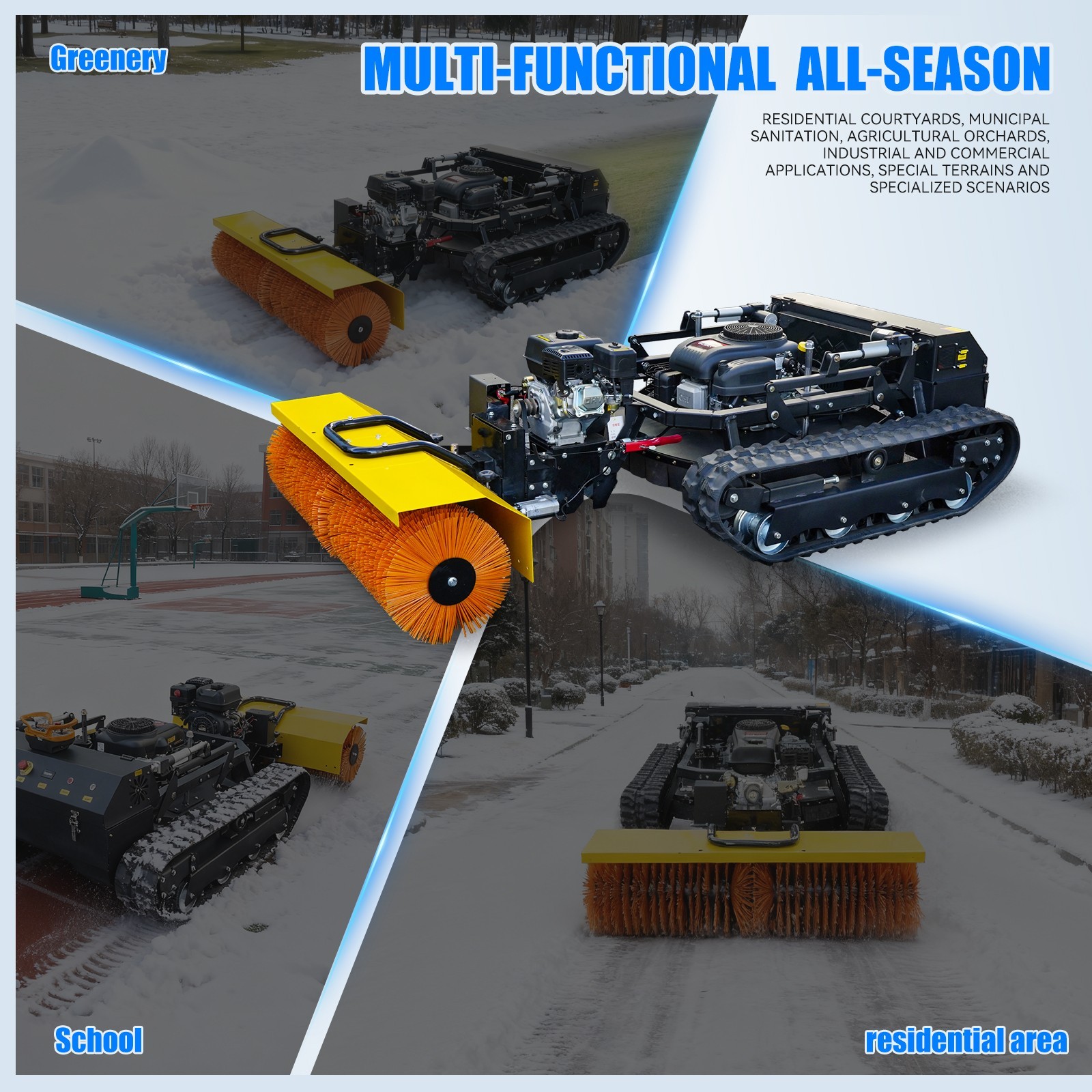 51-inch remote-controlled snow sweeper, electric snow sweeper, lawn mower US