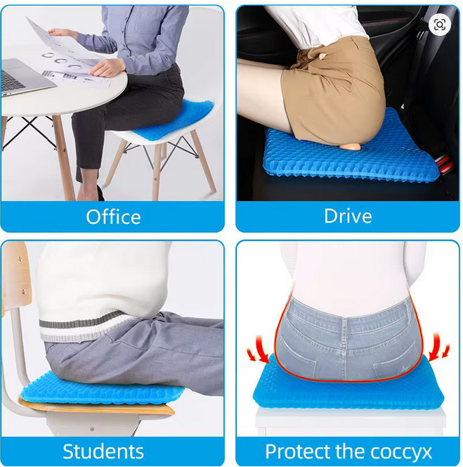 Gel Seat Cushion Summer Breathable Honeycomb Design For Pressure Relief Backpain
