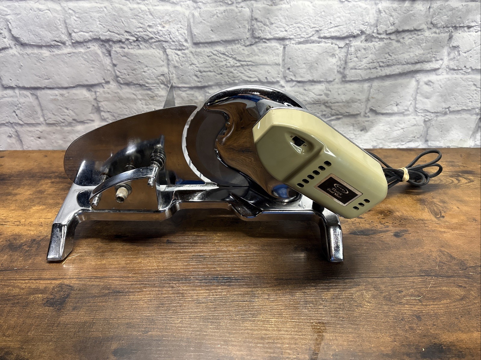 Vintage Rival Meat & Cheese Slicer Model 1101E7 Stainless Steel Electric Tested