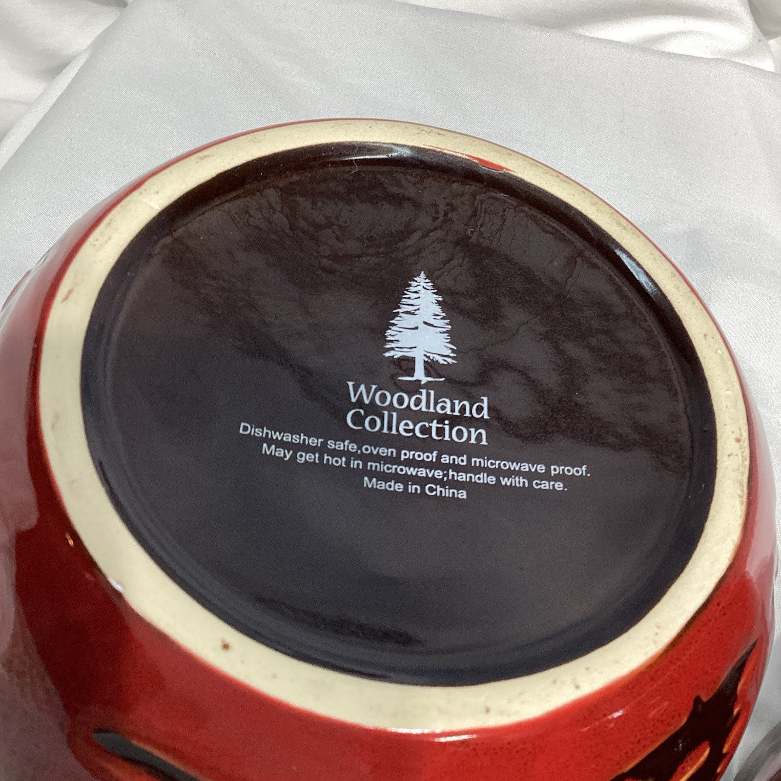 Lot 2 Woodland Red Home Studio 6” Soup Cereal Bowls Bear Pine Trees