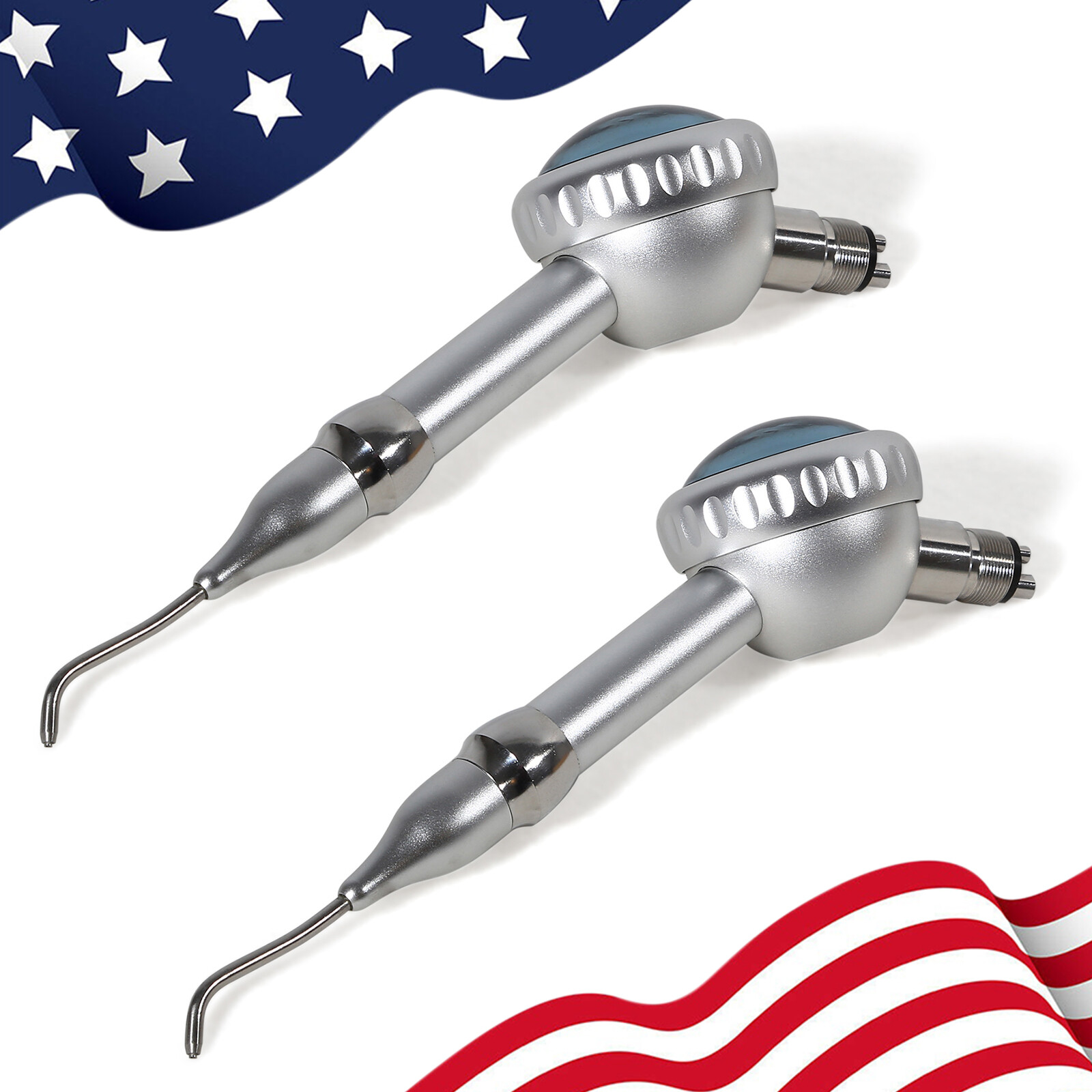 2X Dental Air Polisher Teeth Polishing Handpiece Hygiene Prophy 4 Holes w/ Tips