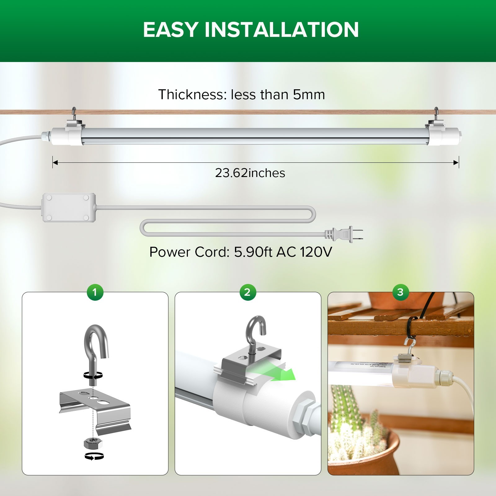 SANSI 80W LED Grow Light Dimmable for Indoor Plants Seedling Lamp Full Spectrum