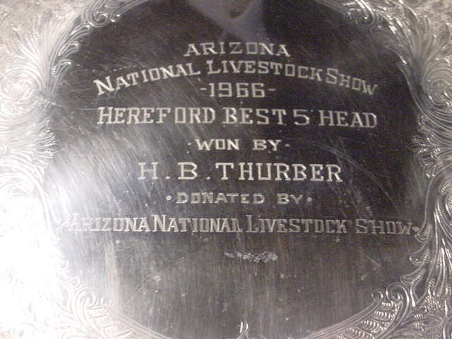 Arizona national livestock show Hereford cow cattte trophy 1966 Herald B Thurber