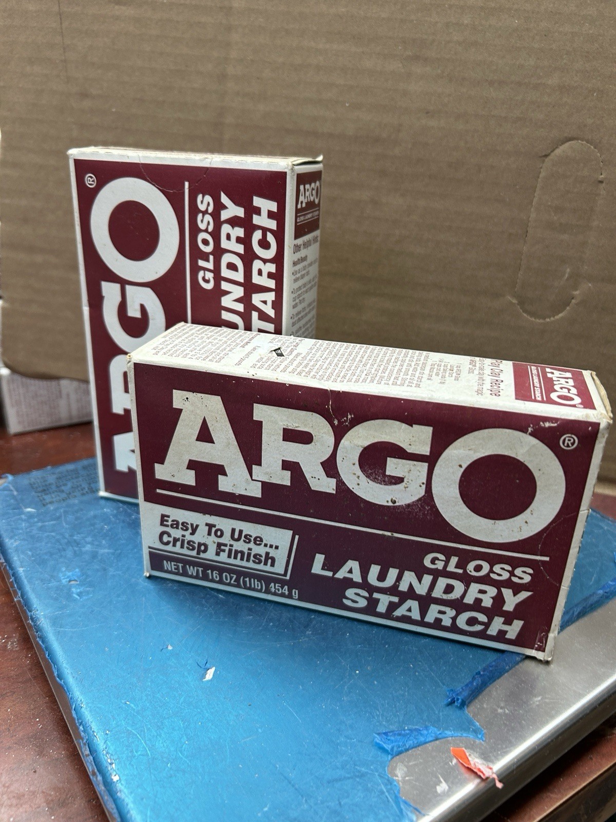Argo Gloss Laundry Starch 2 Pack No Date Stained Boxes