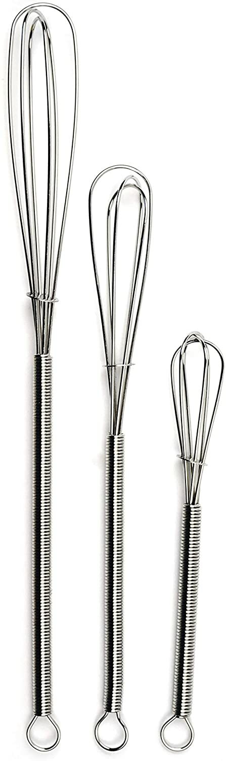 Steel Mini Whisk Set of (3)  5"-7"-8" Chrome Plated Steel Whisks - Kitchen Tools