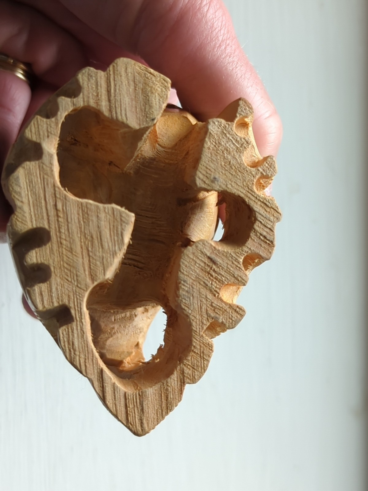 Hand Carved Wooden Elephant Family w/Baby Inside Figurine 3" Tall Intricate