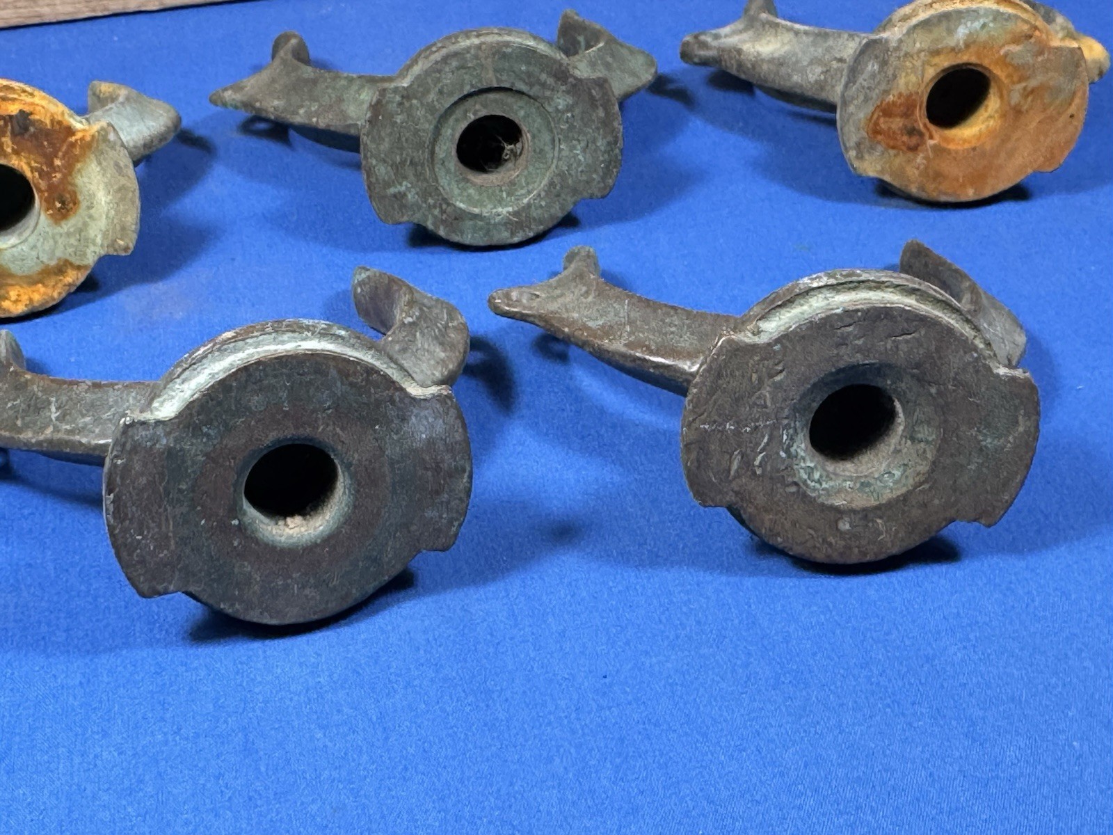 5 Vintage Oar Locks ~ 3 Bronze & 2 Galvanized ~ Belfast, ME Estate Find