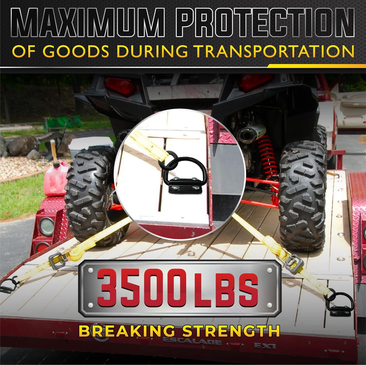 6PCS Cargo Tie Down Anchors – 3500 LB Heavy Duty D Rings for Trailers, Truck Bed