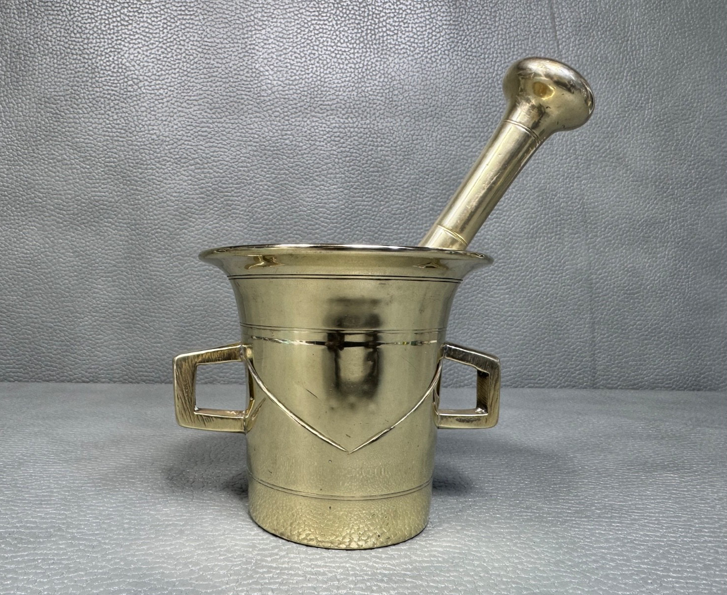 Vintage Mid Century Modern MCM Brass Mortar and Pestle 4 pounds
