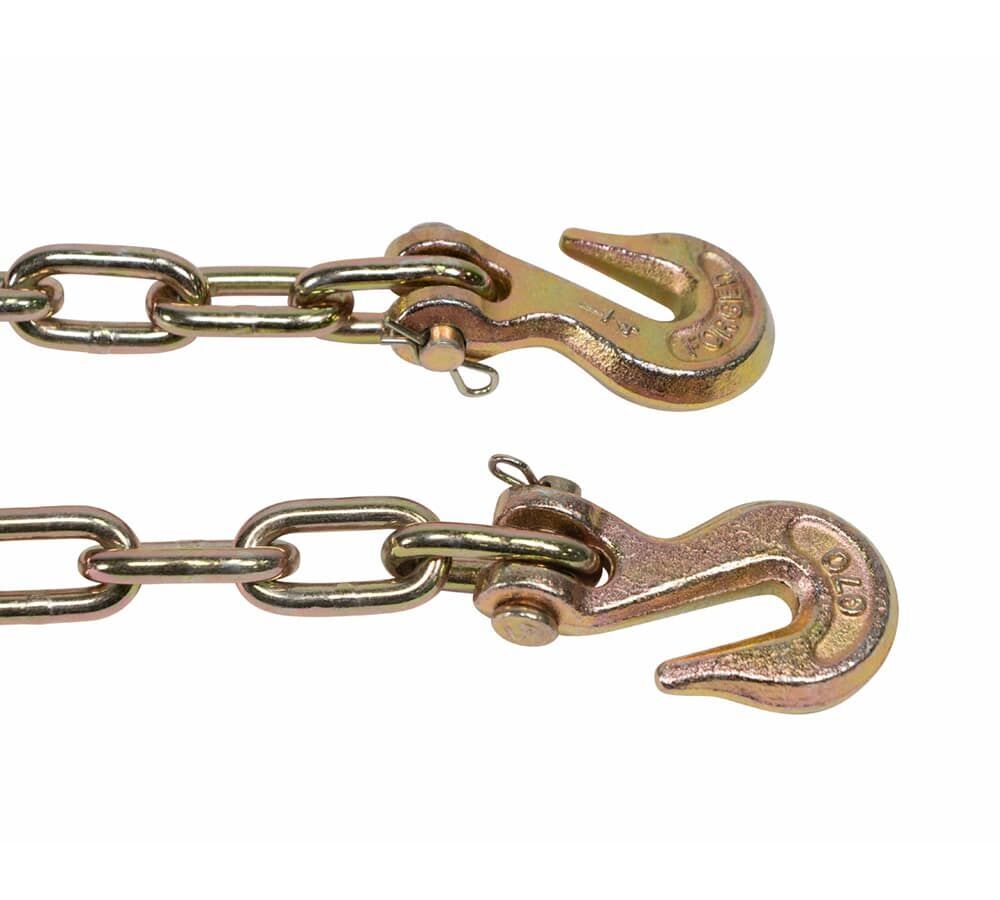 1/4"x20' Transport Binder Chain Grade 70 w/ Grab Hook 3150 LBS WLL Tow Chain