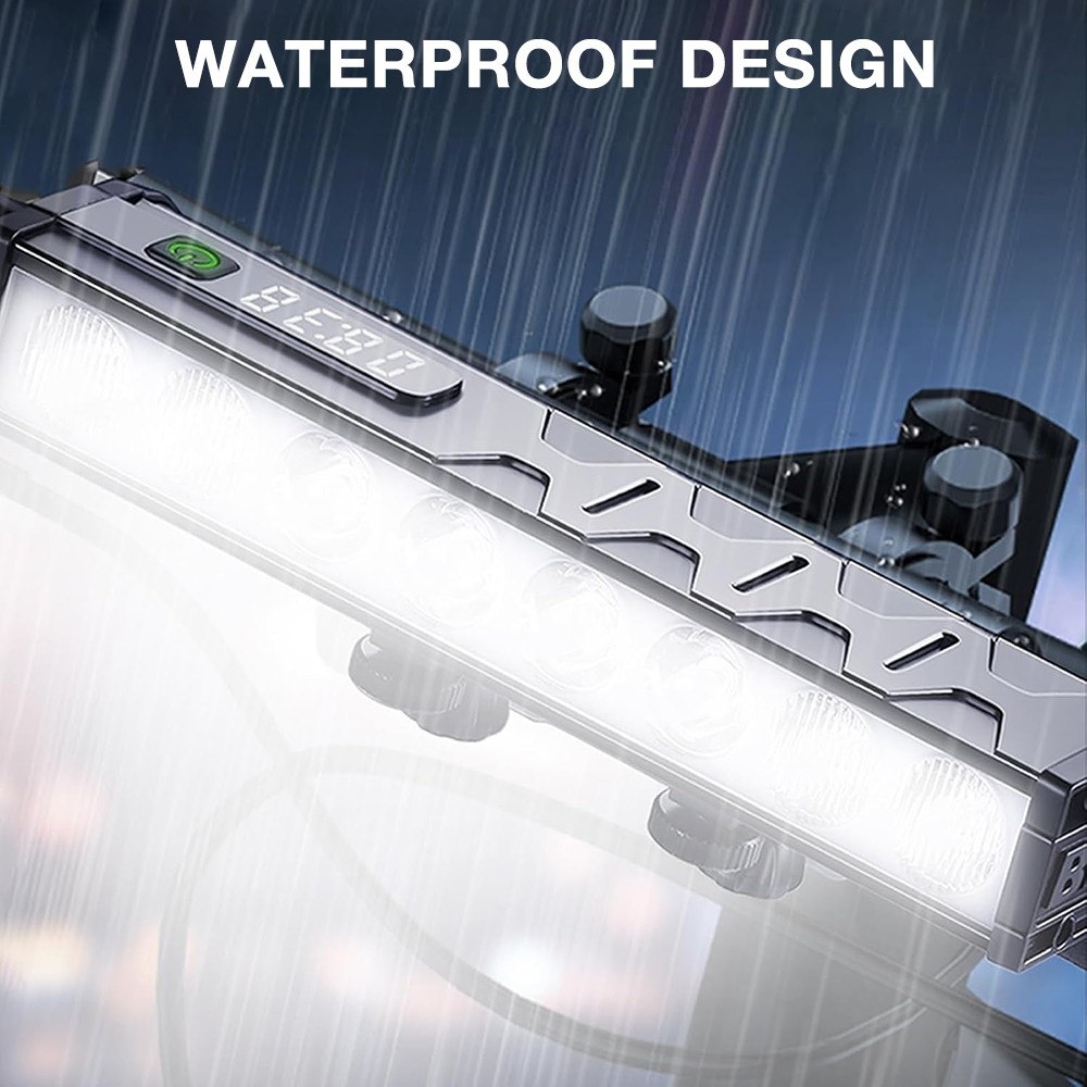 Powerful 4500LM LED Bike Light Bar 10000mAh Rechargeable Bicycle Front Headlight