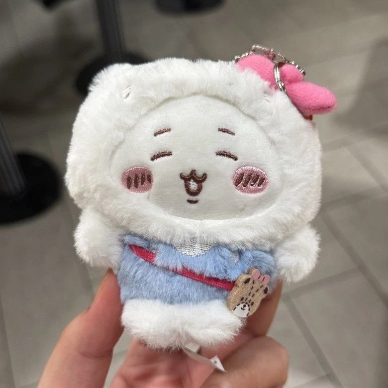 Chiikawa Usagi Hachiware Furuhonya Momonga Head Covering Keychain Plush Doll NEW