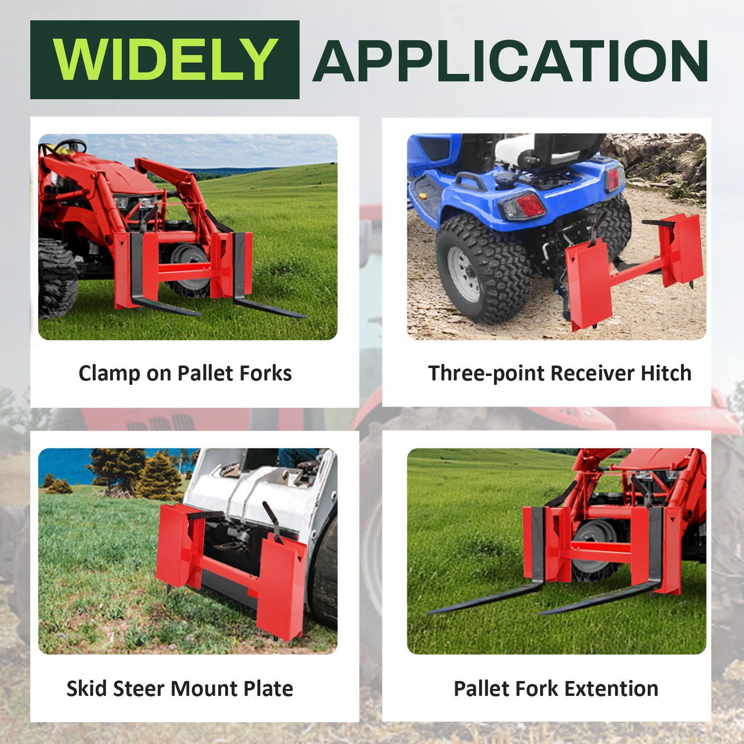 4000lb Skid Steer Quick Tach Conversion Adapter Attach w/ Adjustable Cross Brace