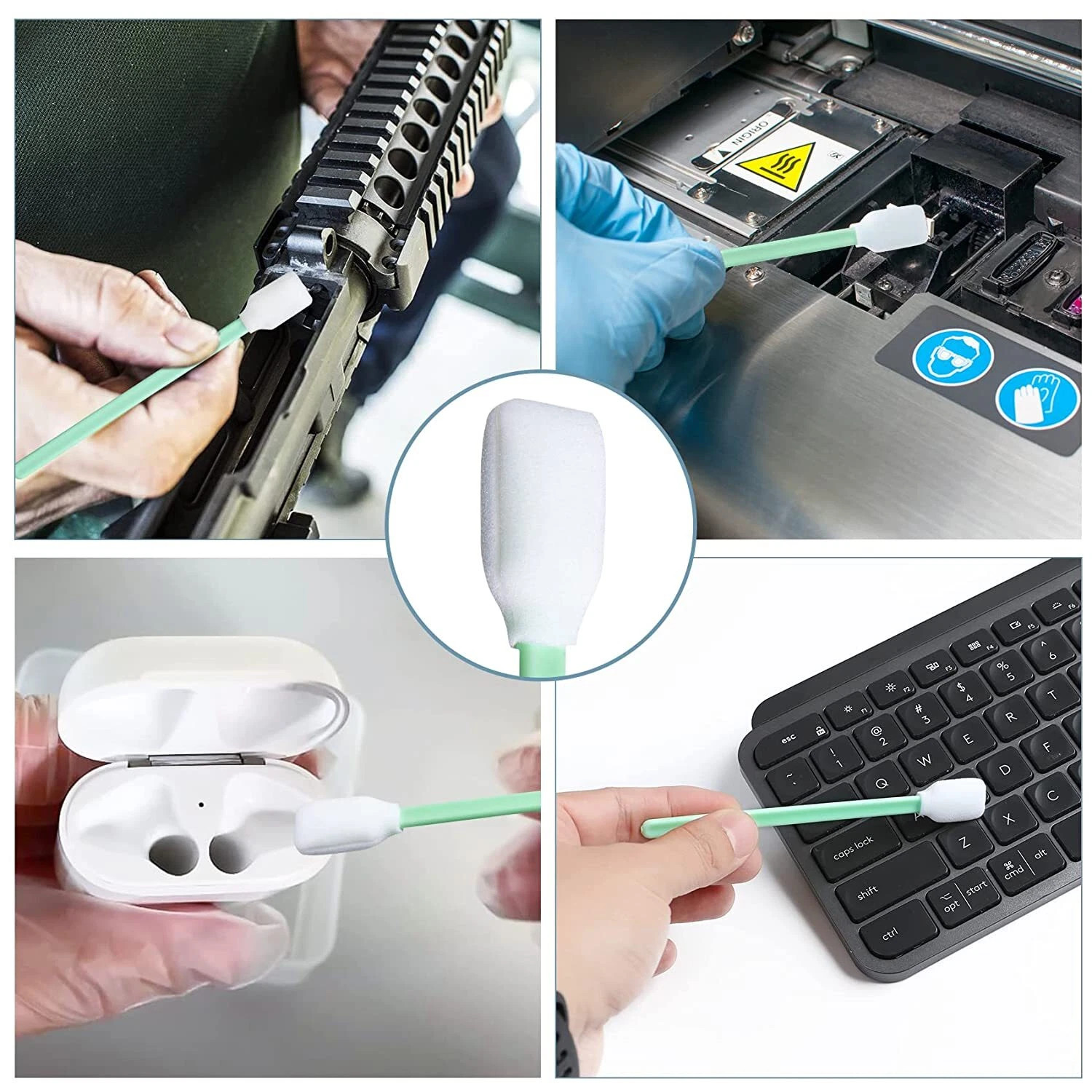 200Pcs Foam Tip Cleaning Swabs Sticks For Solvent Format Printers Sponge Stick