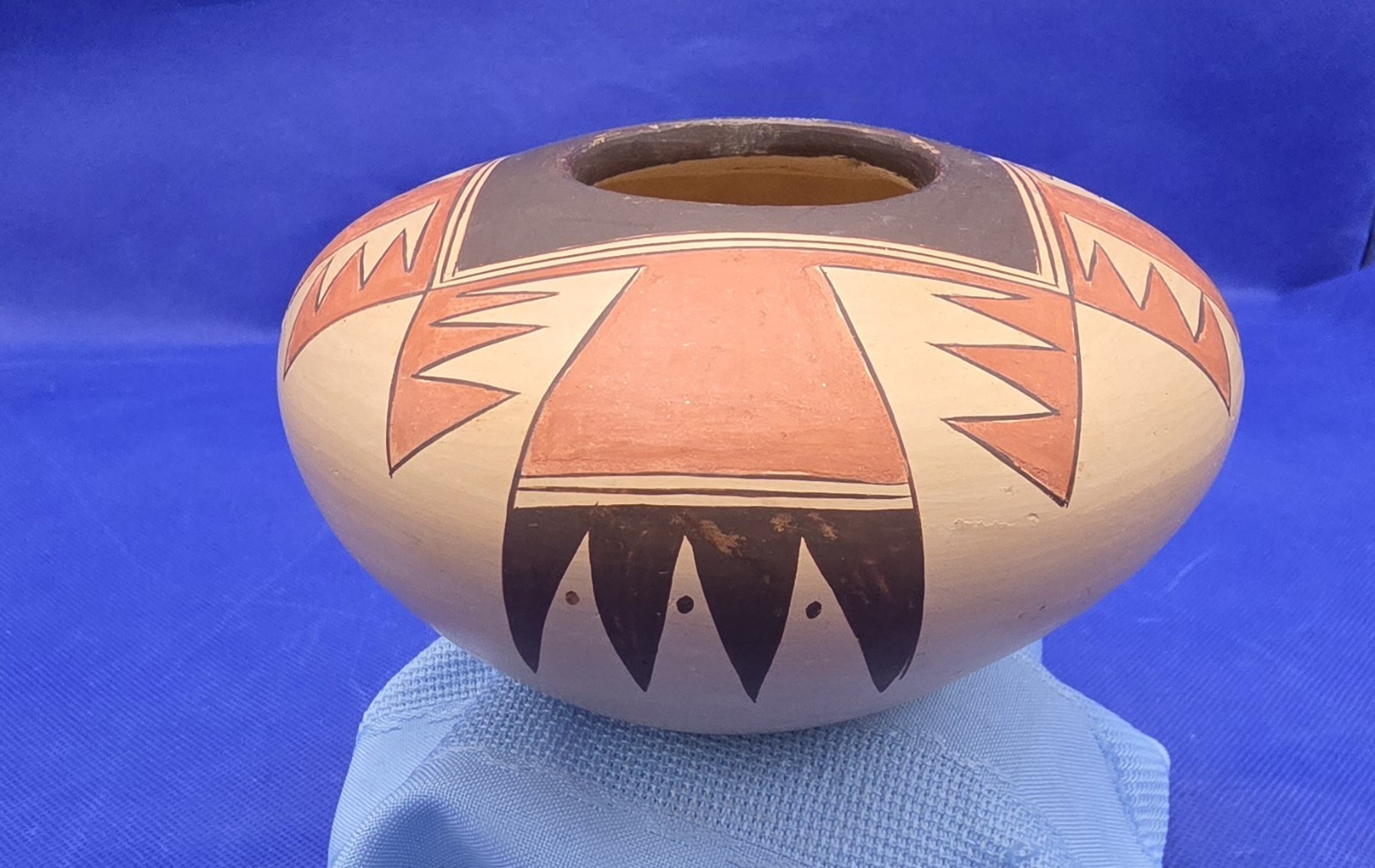 Native American Adelle Nampeyo Hopi Hand Coiled Seed Pot Signed 5"
