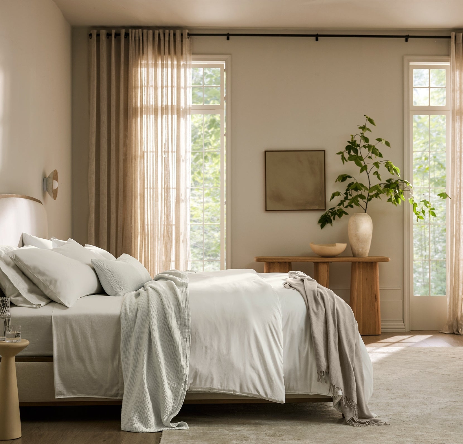 BOLL & BRANCH 3pc Comforter Set 100% Organic Cotton Twin, Full/Queen, King