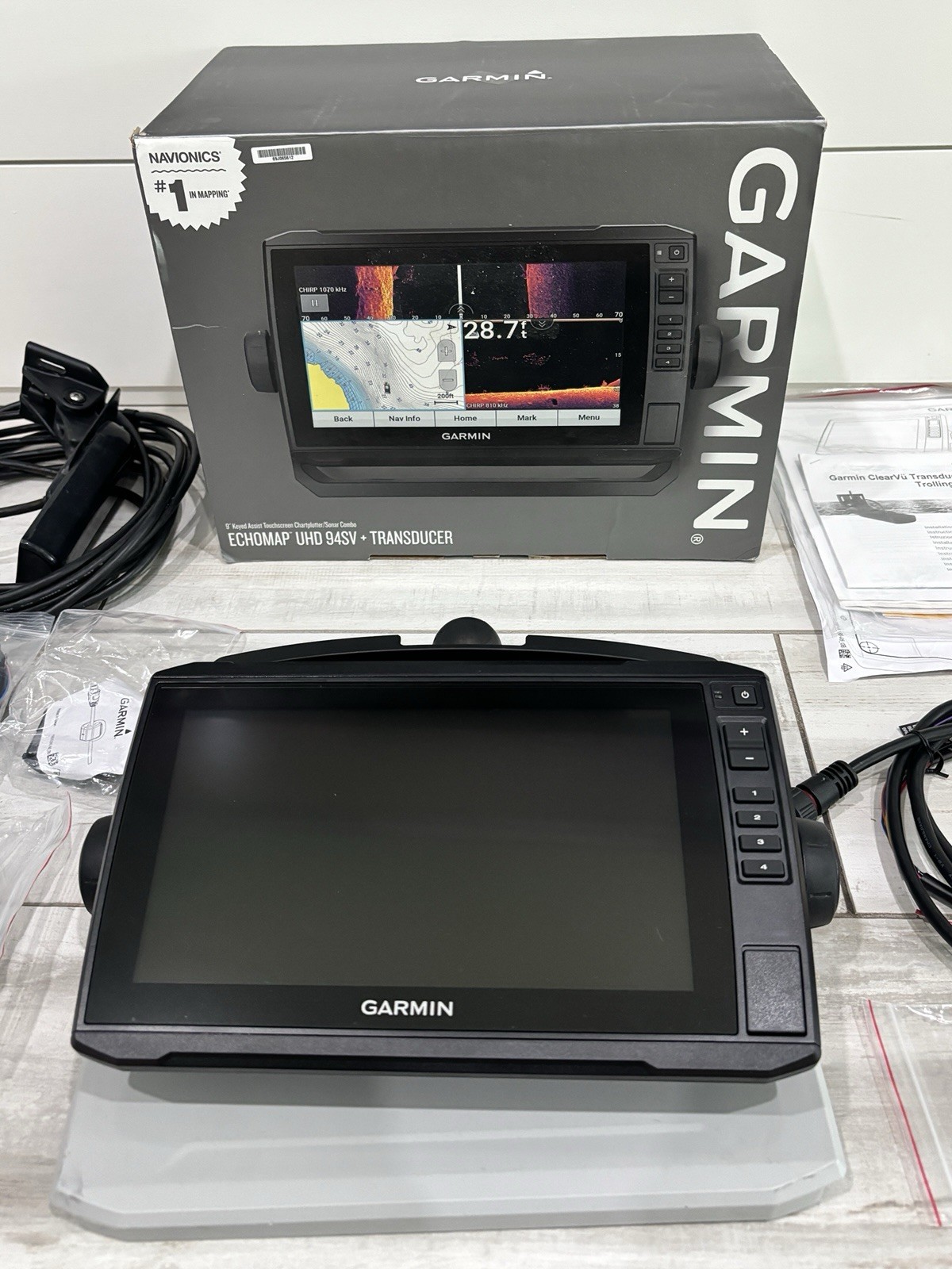 Garmin ECHOMAP UHD 94sv Chartplotter Fishfinder GPS Tested Clean Complete Bundle