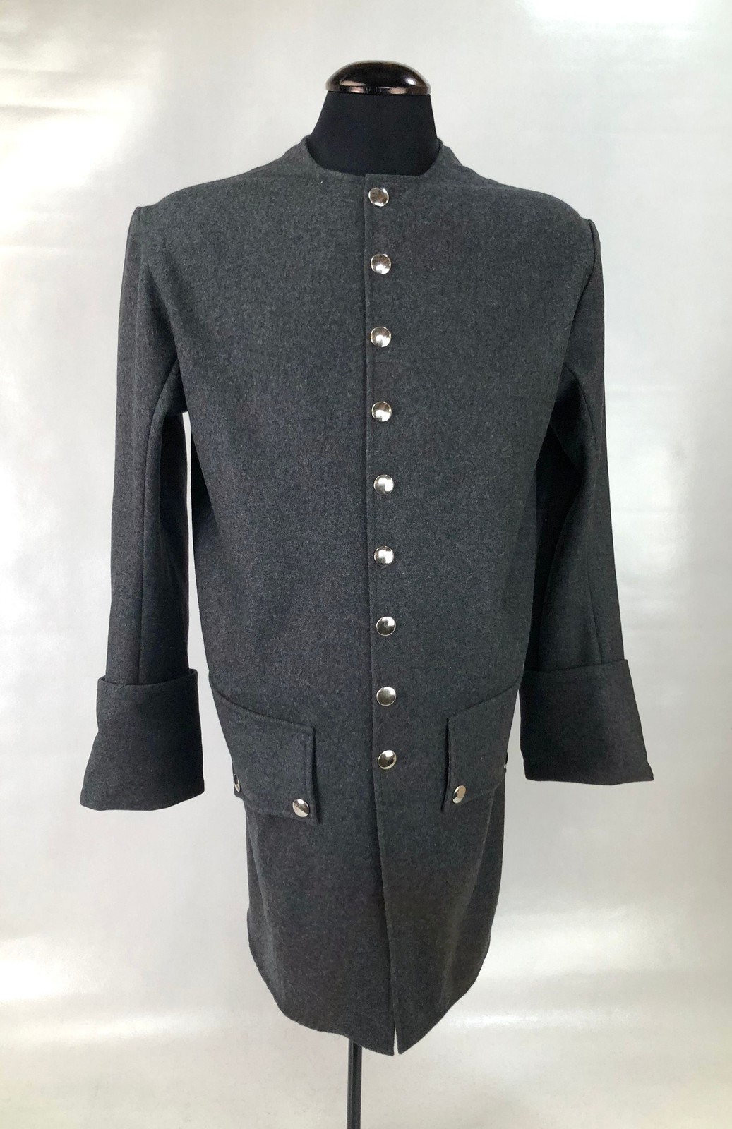 Gray Wool Sleeved Waistcoat - Colonial Era Size 42