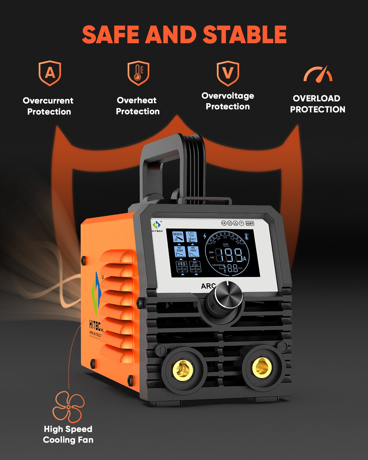 HITBOX 200A 2-in-1 Stick Welder 110V ARC MMA Lift TIG Welding Machine HOOME DIY